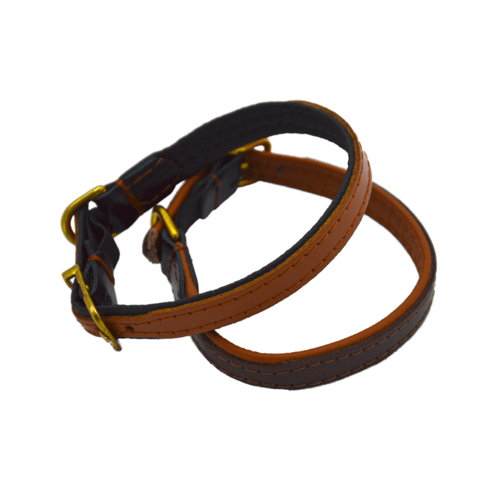 Comme Un Roi - Collier Cuir So Chic Caramel / Noir pour Chat - TU