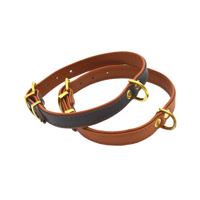 Comme Un Roi - Collier Cuir So Chic Marron / Caramel pour Chien