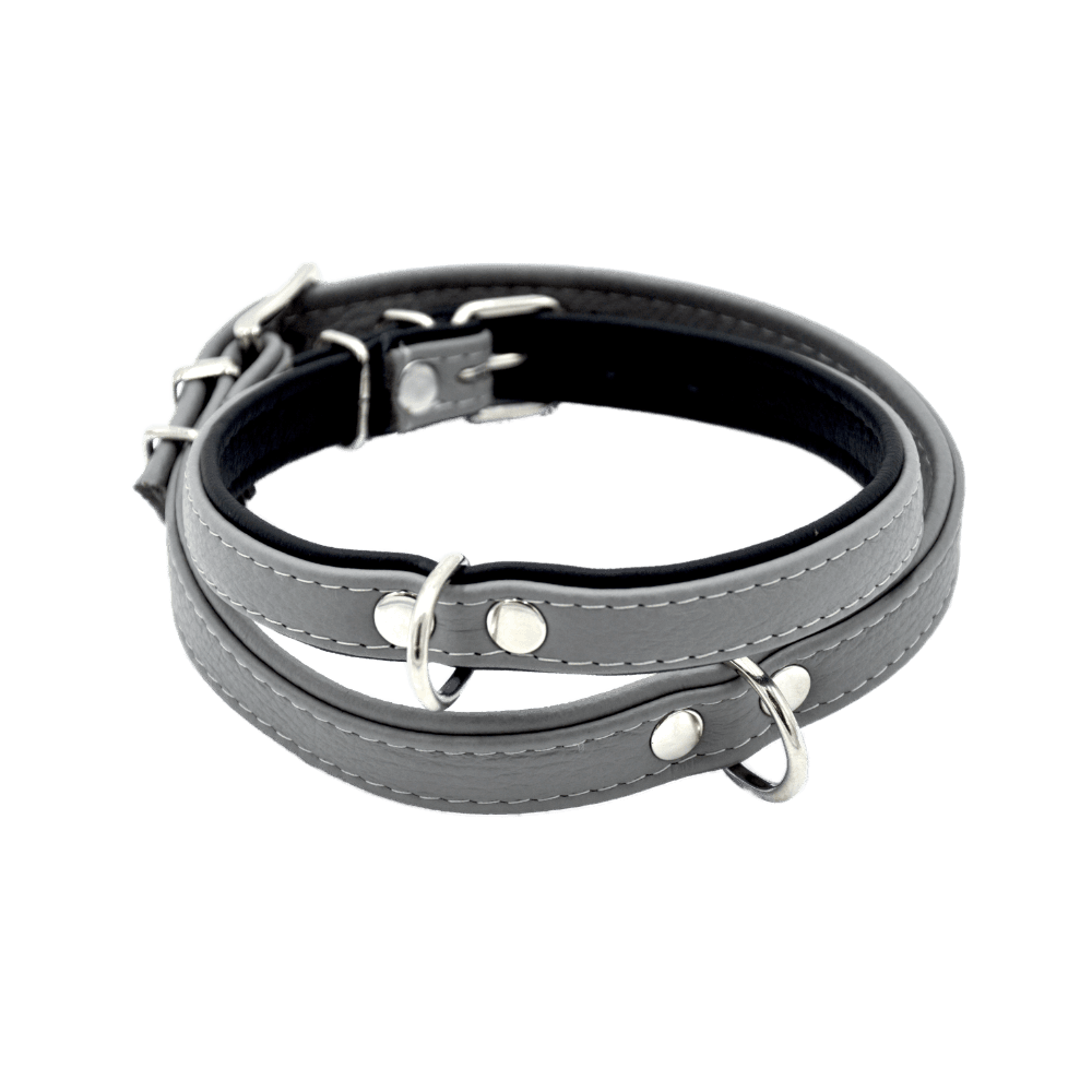 Comme Un Roi - Collier Cuir So Nature Gris pour Chien