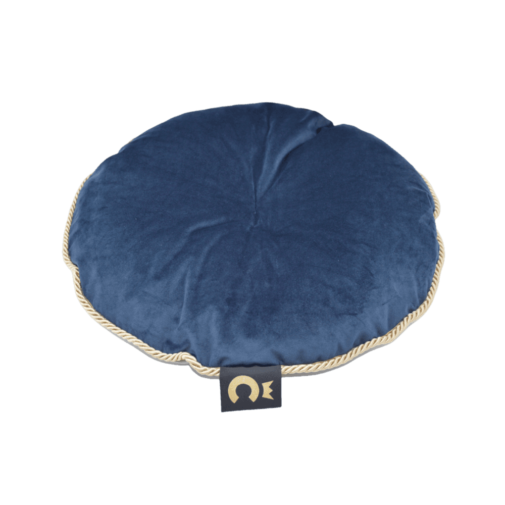 Comme Un Roi - Coussin Rond Palace Bleu pour chien et chat