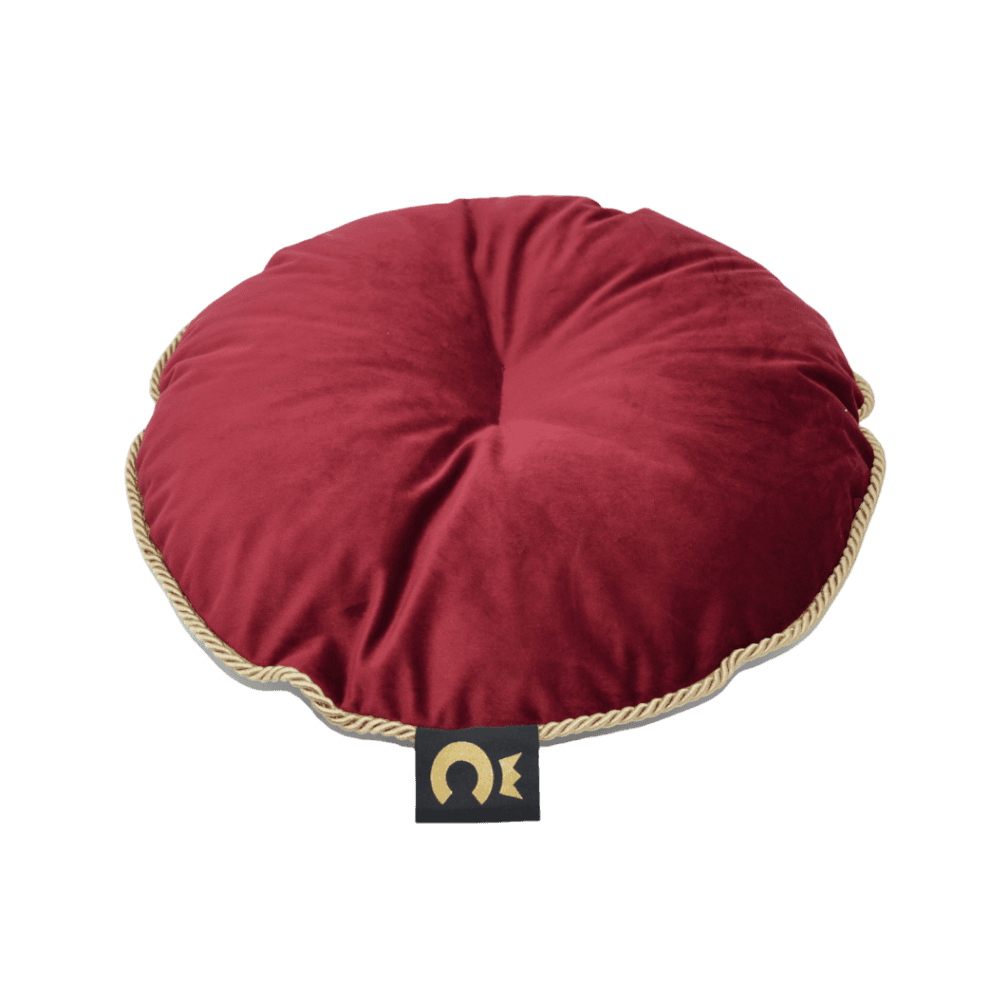 Comme Un Roi - Coussin Rond Palace Rouge pour chien et chat