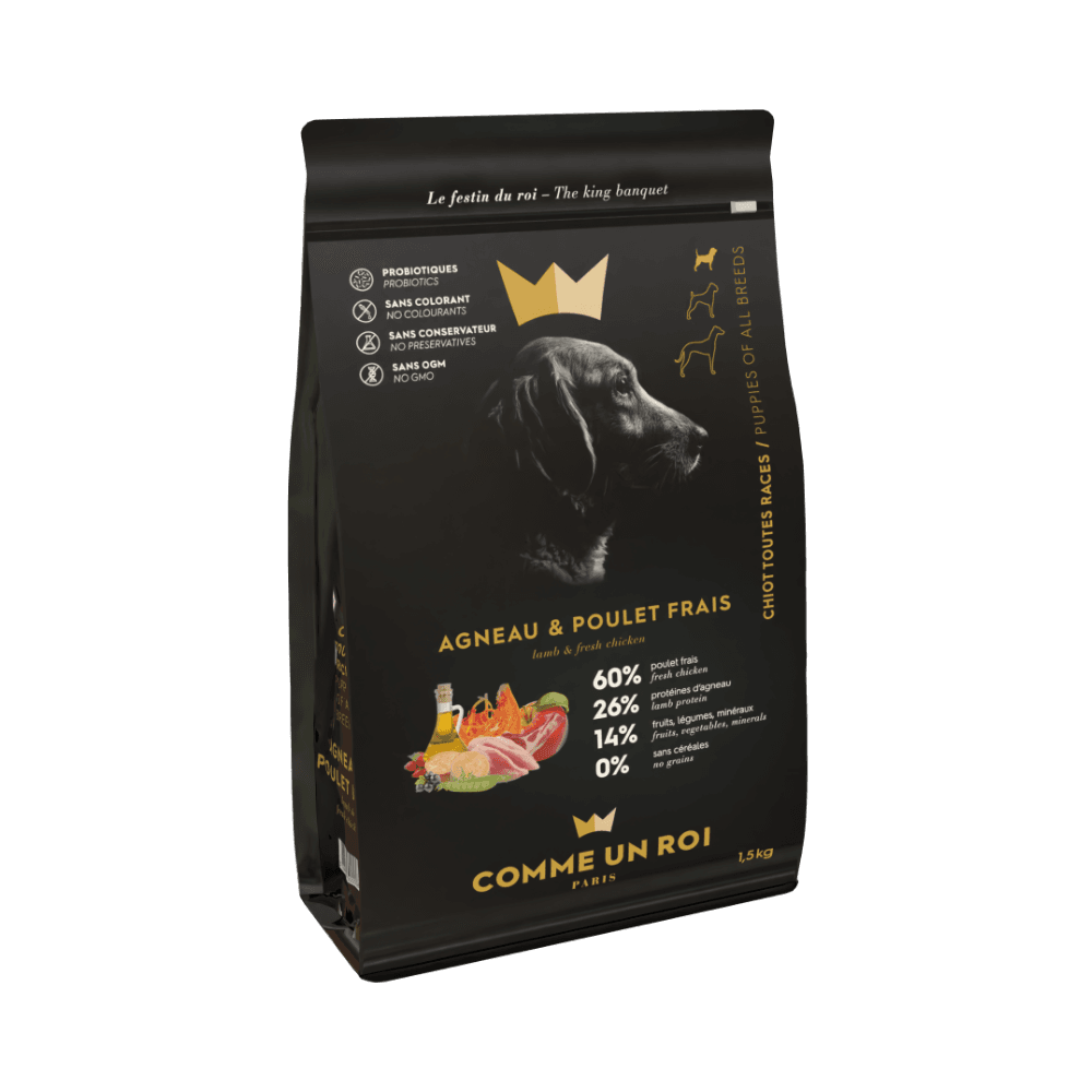 Comme Un Roi - Croquettes Sans Céréales Agneau et Poulet Frais Chiot