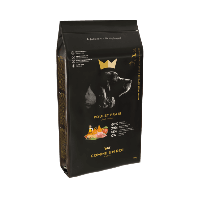 Comme Un Roi - Croquettes Sans Céréales Poulet Frais Chien Adulte Moyenne Taille