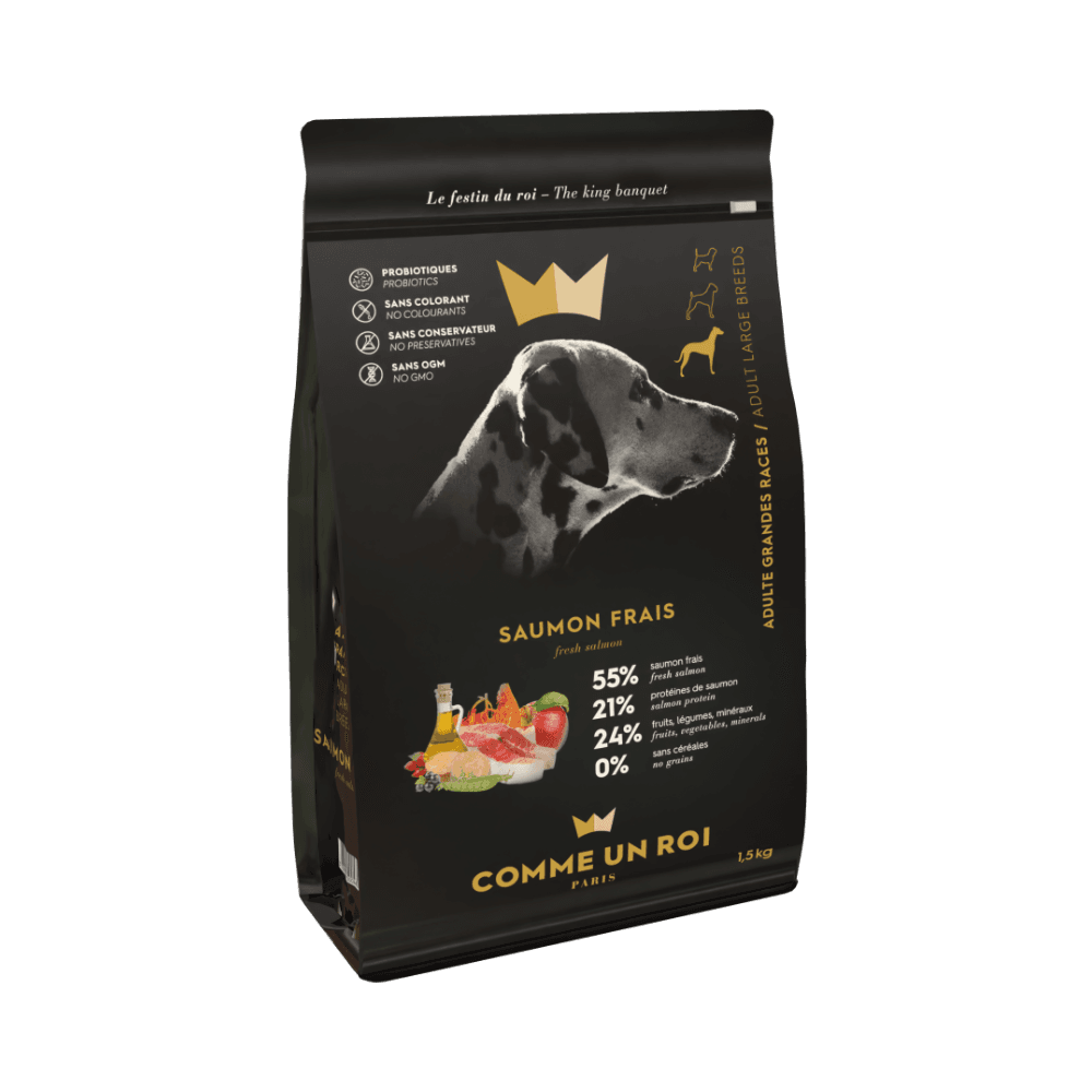 Comme Un Roi - Croquettes Sans Céréales Saumon Frais Chien Adulte Grande Taille