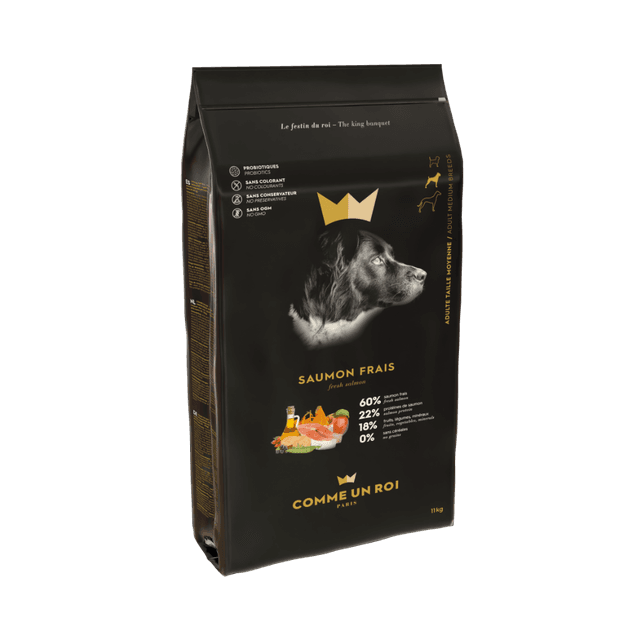 Comme Un Roi - Croquettes Sans Céréales Saumon Frais Chien Adulte Moyenne Taille