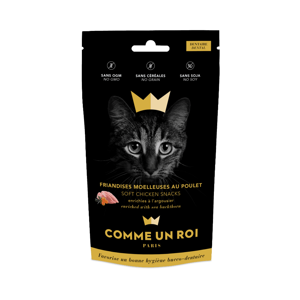 Comme Un Roi - Friandises Poulet Argousier pour l' Hygiène Dentaire Chat Adulte 50 gr