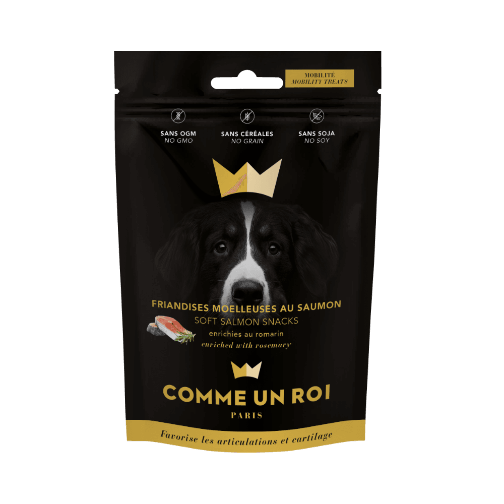 Comme Un Roi - Friandises Sans Céréale Saumon Romarin pour la Mobilité Chien 100 gr