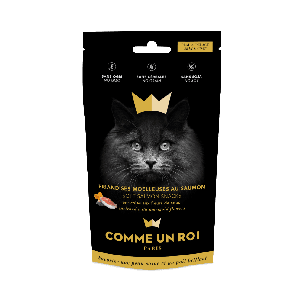 Comme Un Roi - Friandises Saumon pour le Pelage Chat Adulte 50 gr