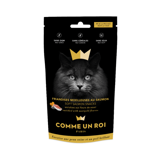 Comme Un Roi - Friandises Saumon pour le Pelage Chat Adulte 50 gr