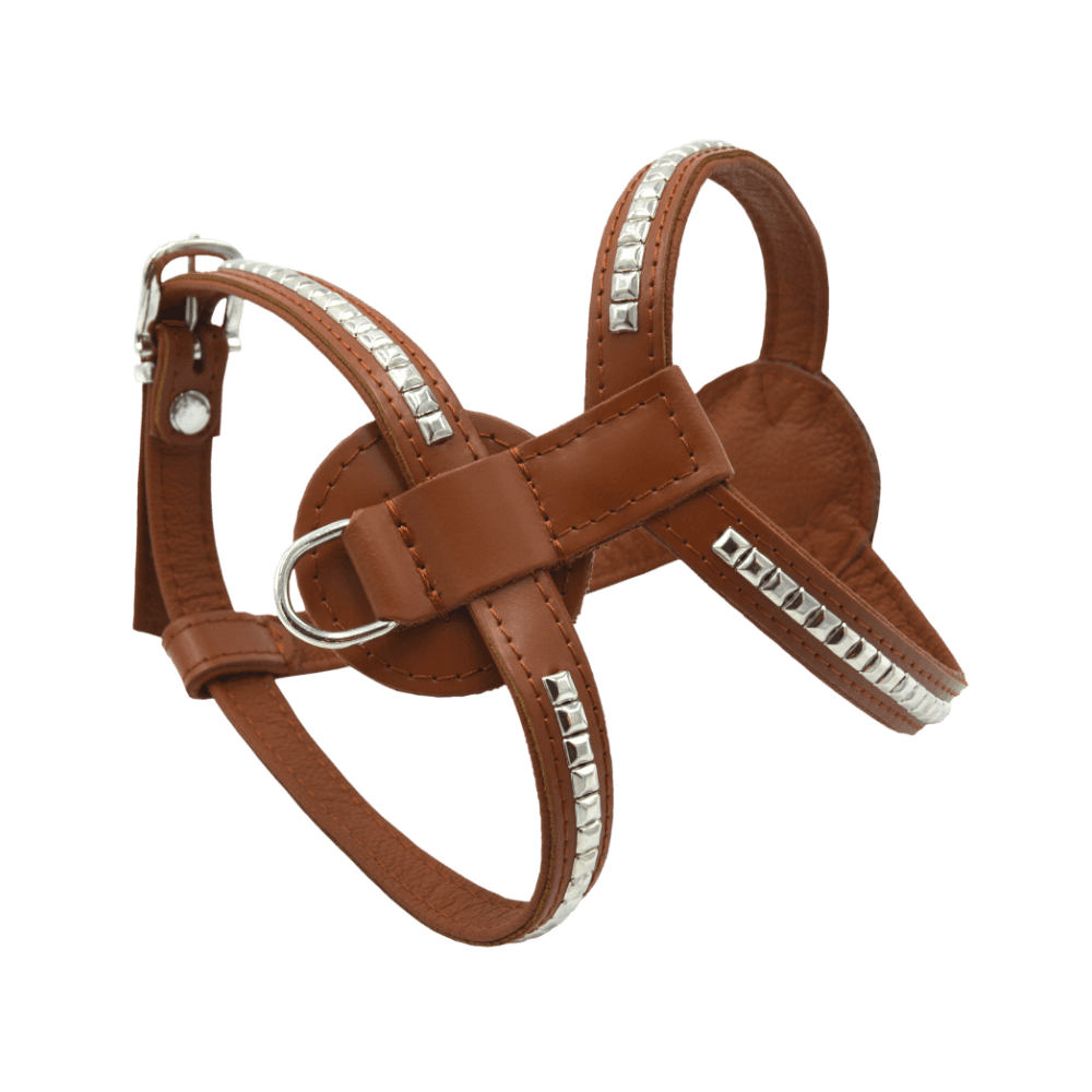 Comme Un Roi - Harnais Bulldog Cuir So Chic Caramel pour Chien