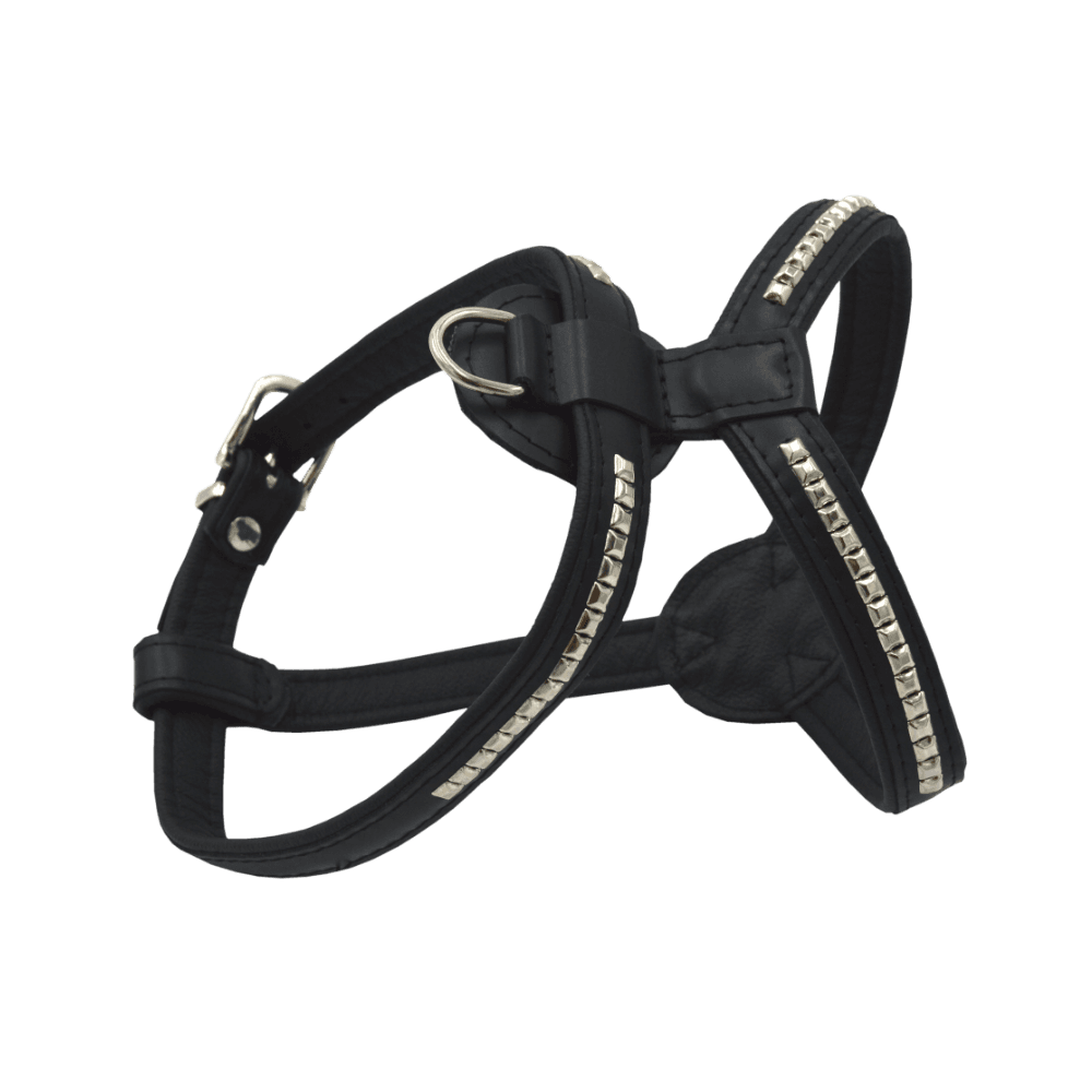 Comme Un Roi - Harnais Bulldog Cuir So Chic Noir pour Chien