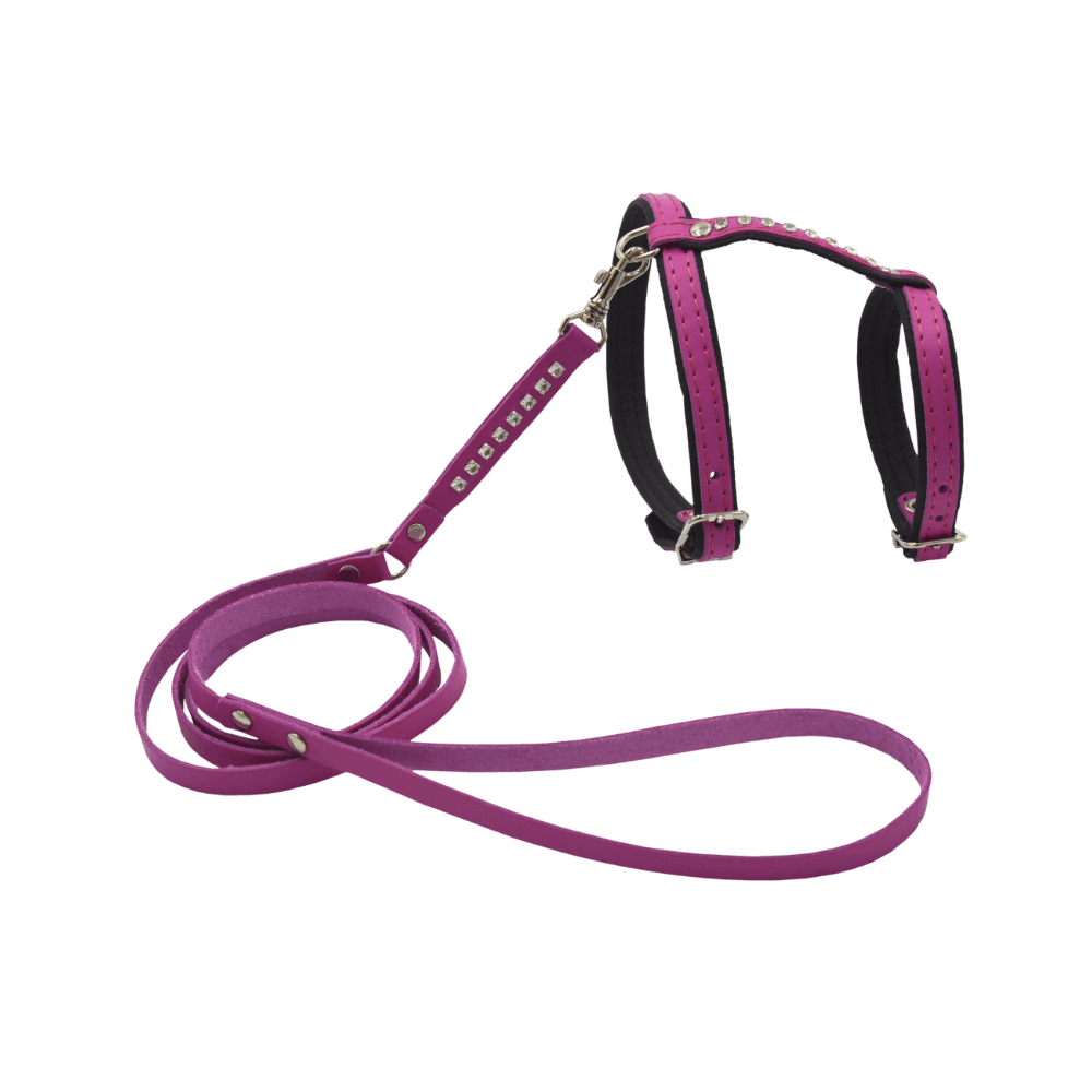 Comme Un Roi - Harnais et Laisse Cuir So Funky Rose pour Chat - TU