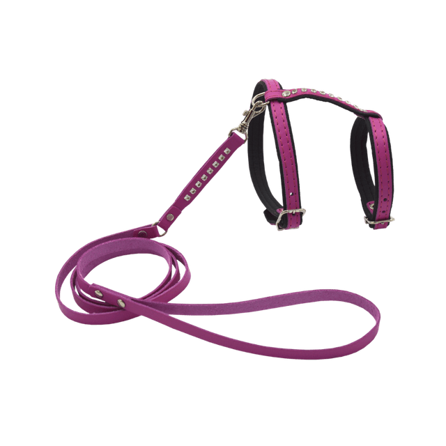 Comme Un Roi - Harnais et Laisse Cuir So Funky Rose pour Chat - TU