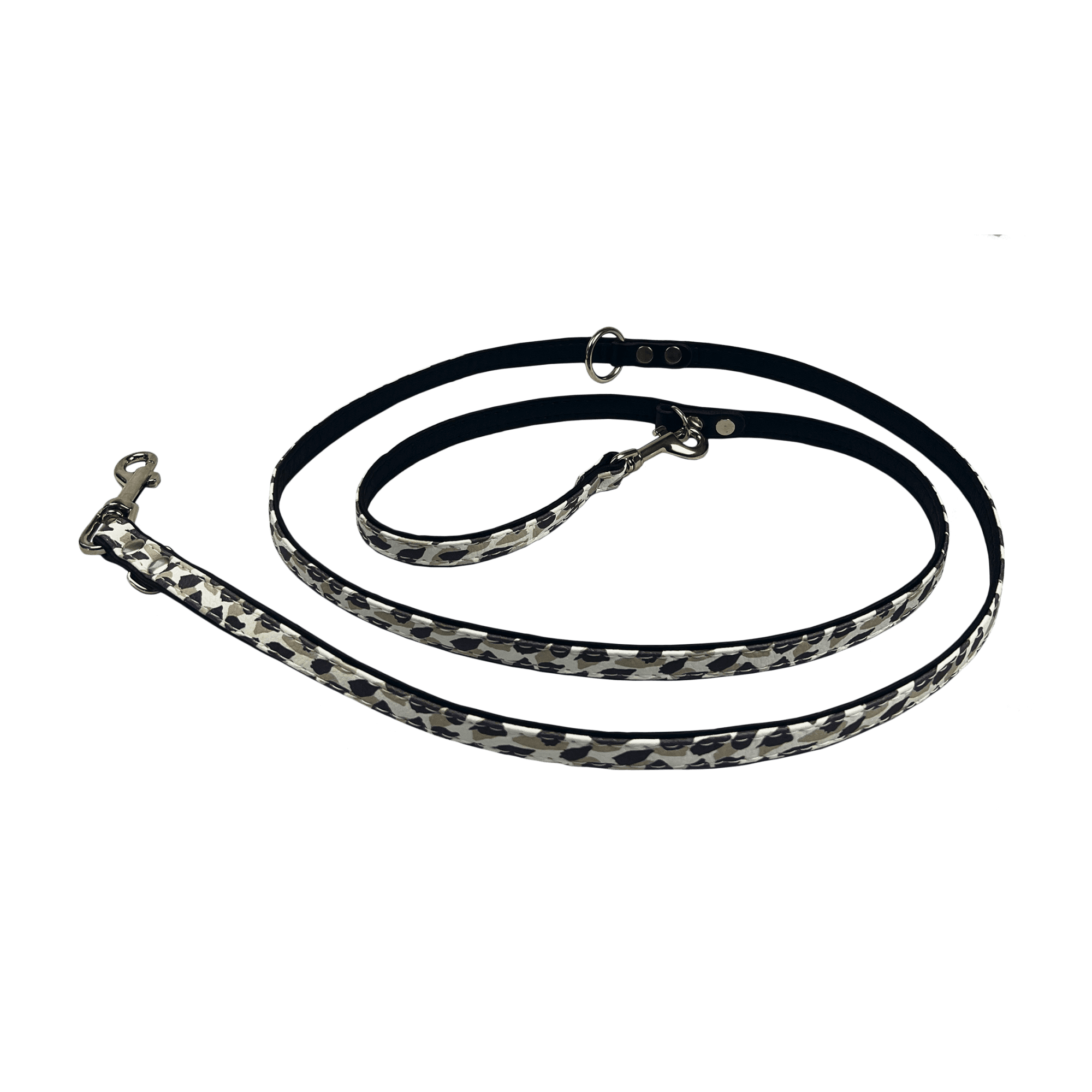 Comme Un Roi - Laisse Cuir Ajustable Jungle / Noir pour chien ou chat