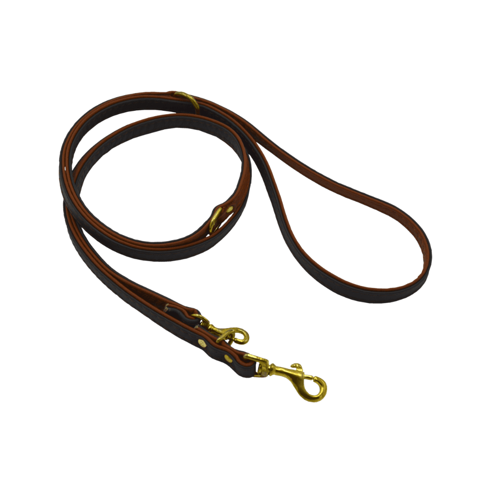 Comme Un Roi - Laisse Cuir Ajustable Plate So Chic Marron / Caramel pour Chien - TU