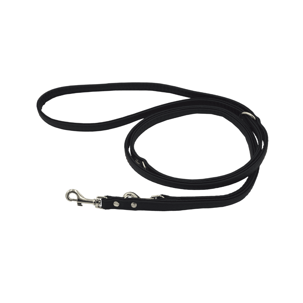 Comme Un Roi - Laisse Cuir Ajustable Plate So Chic Noir pour Chien - TU