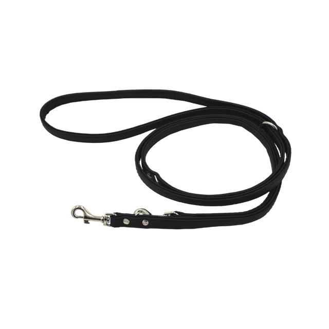 Comme Un Roi - Laisse Cuir Ajustable Plate So Chic Noir pour Chien - TU