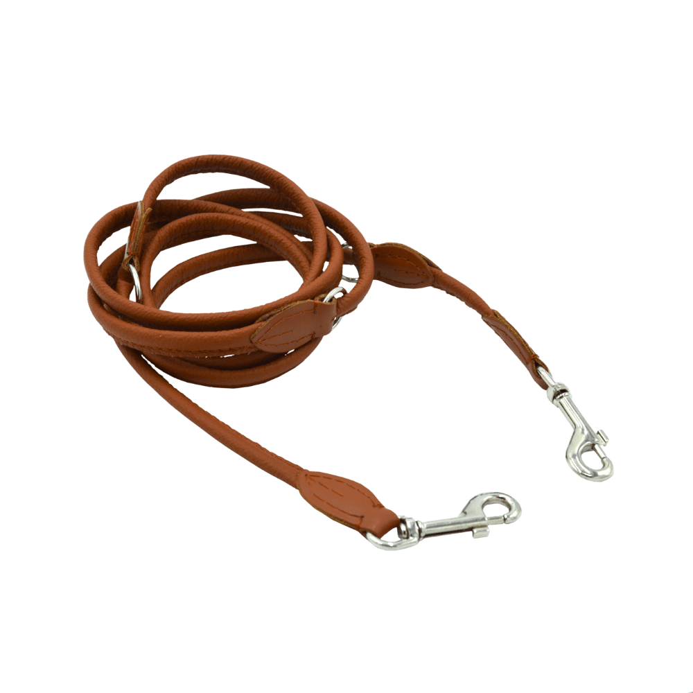 Comme Un Roi - Laisse Cuir Ajustable So Chic Caramel pour Chien ou Chat - TU