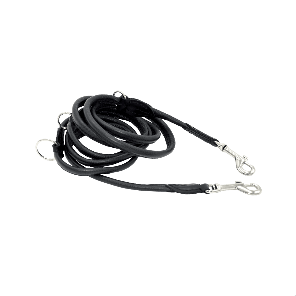 Comme Un Roi - Laisse Cuir Ajustable So Chic Noir pour Chien ou Chat - TU