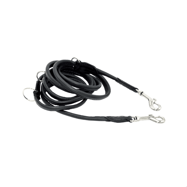 Comme Un Roi - Laisse Cuir Ajustable So Chic Noir pour Chien ou Chat - TU