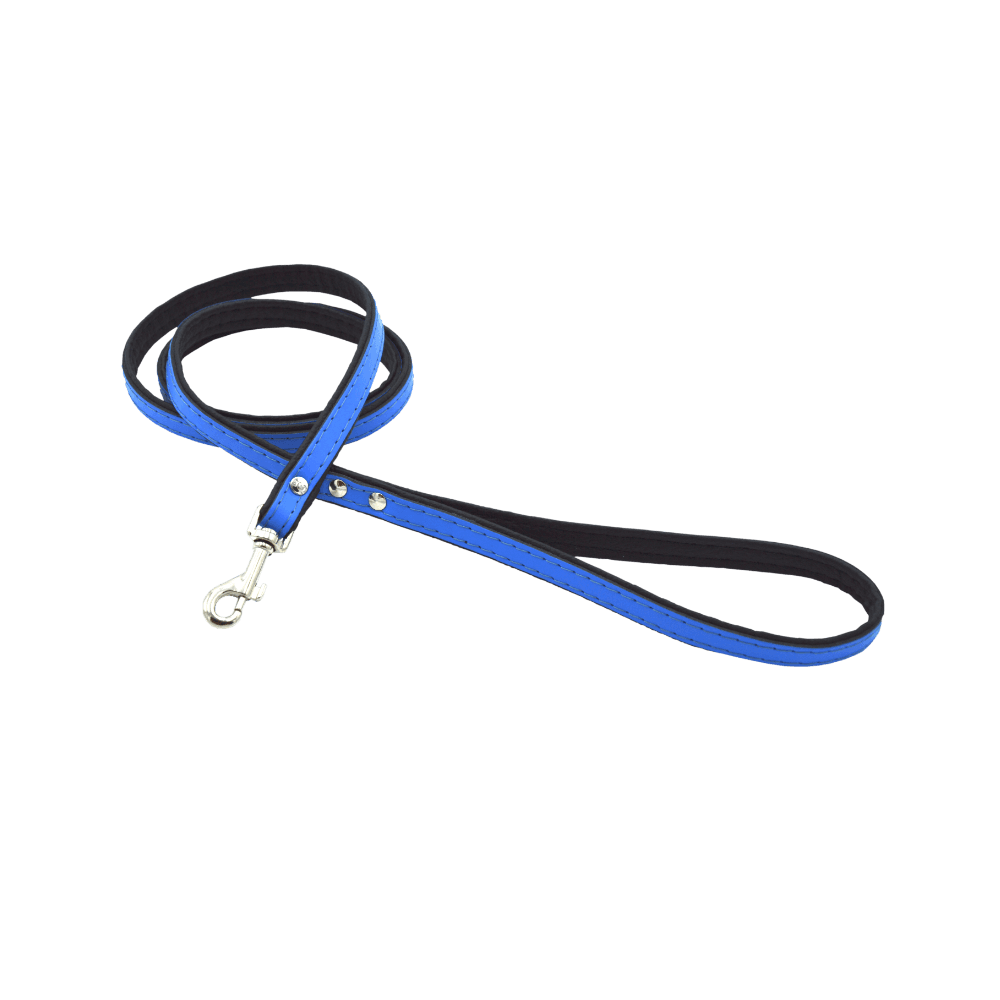 Comme Un Roi - Laisse Cuir Ajustable So Funky Bleu / Noir pour Chien - TU