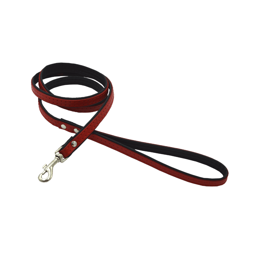 Comme Un Roi - Laisse Cuir So Trendy Rouge / Noir pour Chien ou Chat - TU