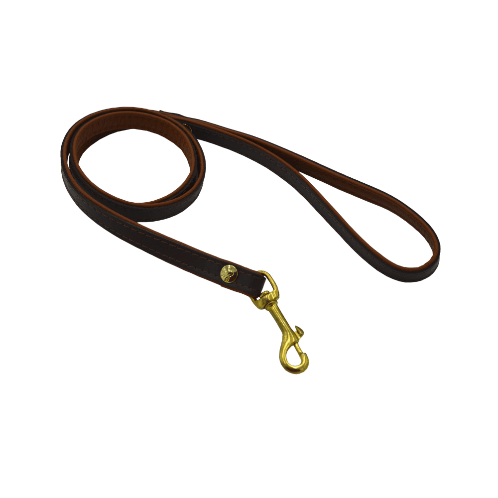 Comme Un Roi - Laisse Large Cuir So Chic Marron / Caramel pour Chien ou Chat - TU