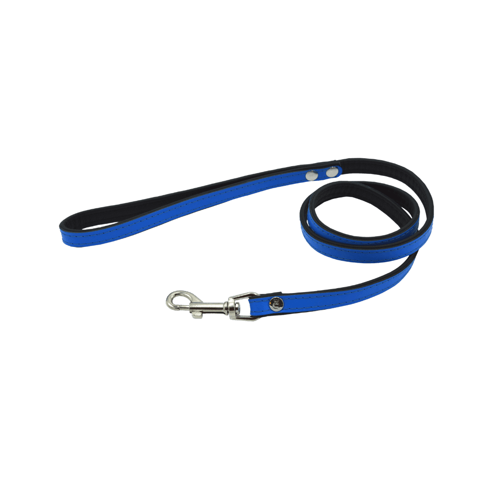 Comme Un Roi - Laisse Large Cuir So Funky Bleu / Noir pour Chien ou Chat - TU
