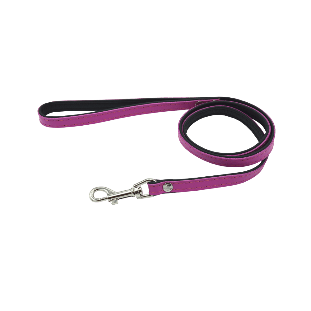 Comme Un Roi - Laisse Large Cuir So Funky Rose / Noir pour Chien ou Chat - TU