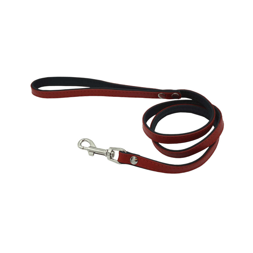 Comme Un Roi - Laisse Large Cuir So Trendy Rouge / Noir pour Chien ou Chat - TU