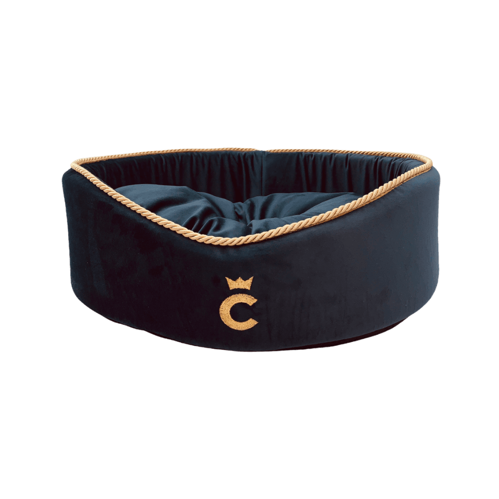 Comme Un Roi - Panier Rond Palace Bleu pour chien et chat