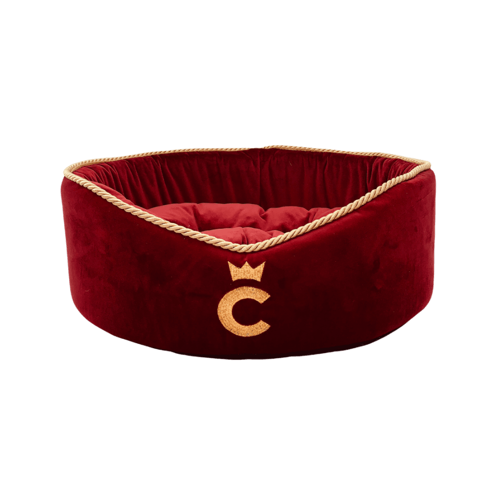 Comme Un Roi - Panier Rond Palace Rouge pour chien et chat