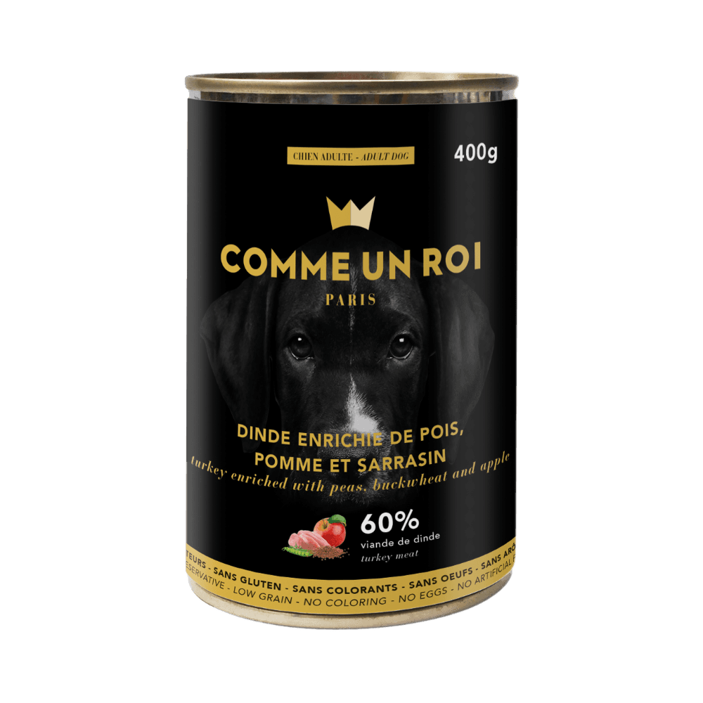 Comme Un Roi - Pâtée Low Grain Dinde Chien 400 gr