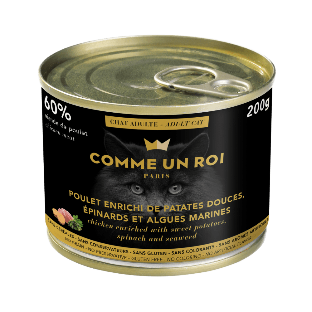 Comme Un Roi - Pâtée Sans Céréales Poulet Chat Adulte 200 gr