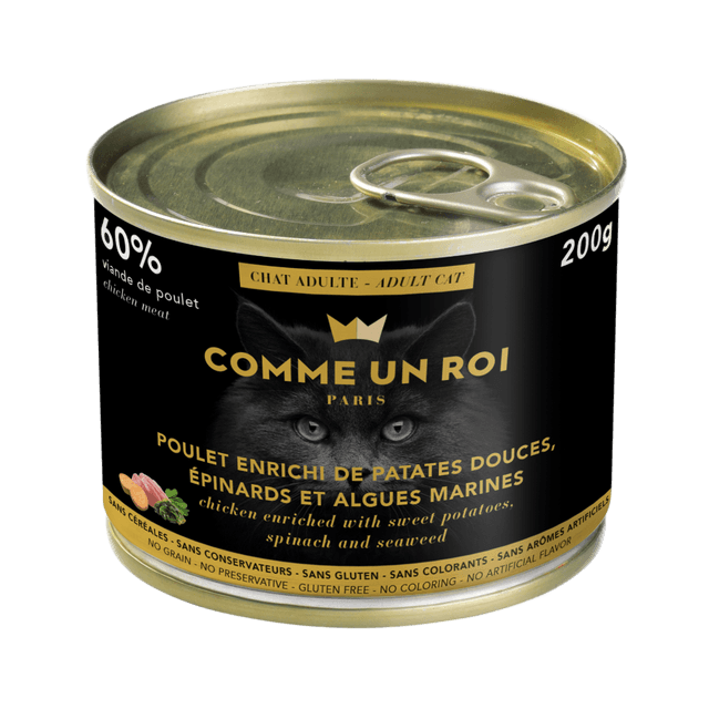 Comme Un Roi - Pâtée Sans Céréales Poulet Chat Adulte 200 gr