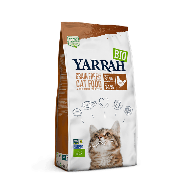 Yarrah - Croquettes Bio Sans Céréales Poulet & Poisson Chat Adulte et Chaton