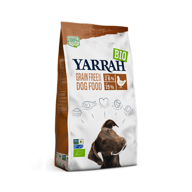 Yarrah - Croquettes Bio Sans Céréales Poulet & Poisson Label MSC Chien Adulte