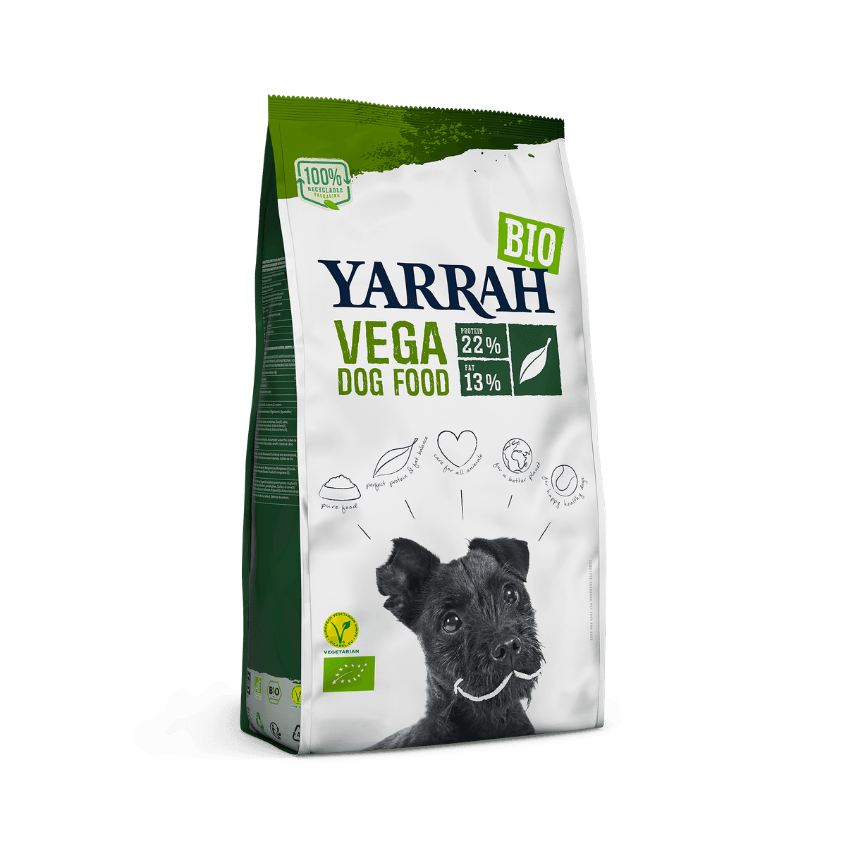 Yarrah - Croquettes Bio Végétariennes Baobab et Huile de Coco Chien Adulte