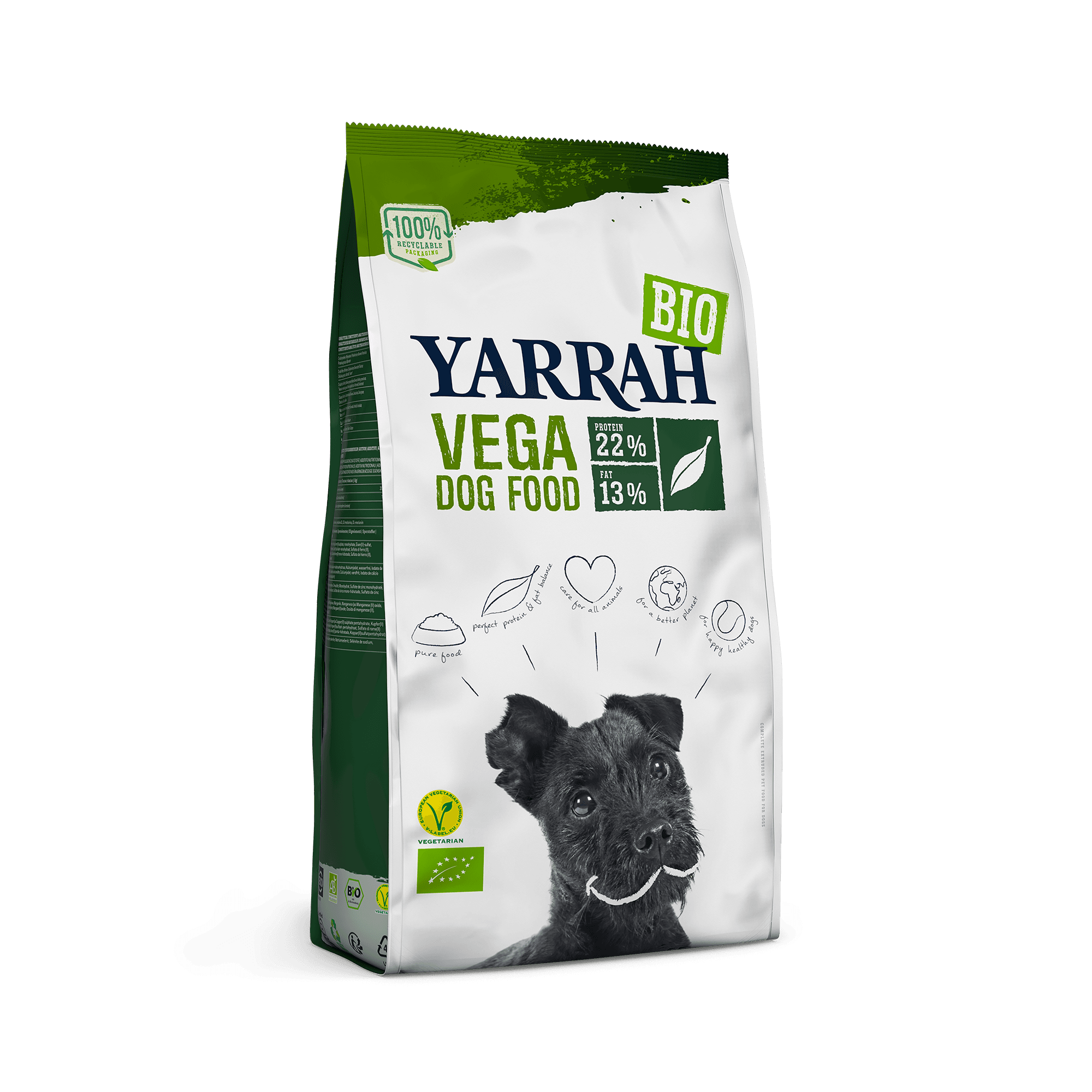 Yarrah - Croquettes Bio Végétariennes Baobab et Huile de Coco Chien Adulte