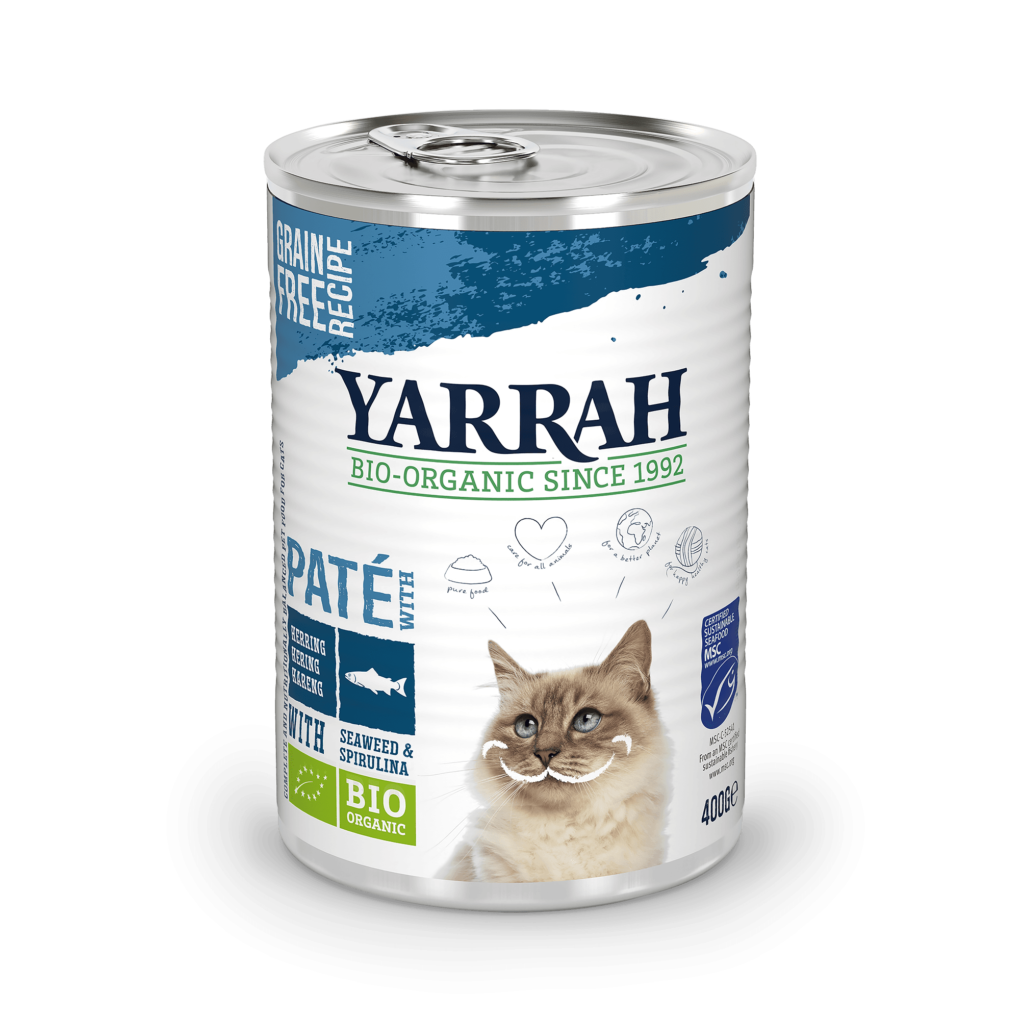 Yarrah - Pâtée Bio Sans Céréales Poisson label MSC Chat 400gr
