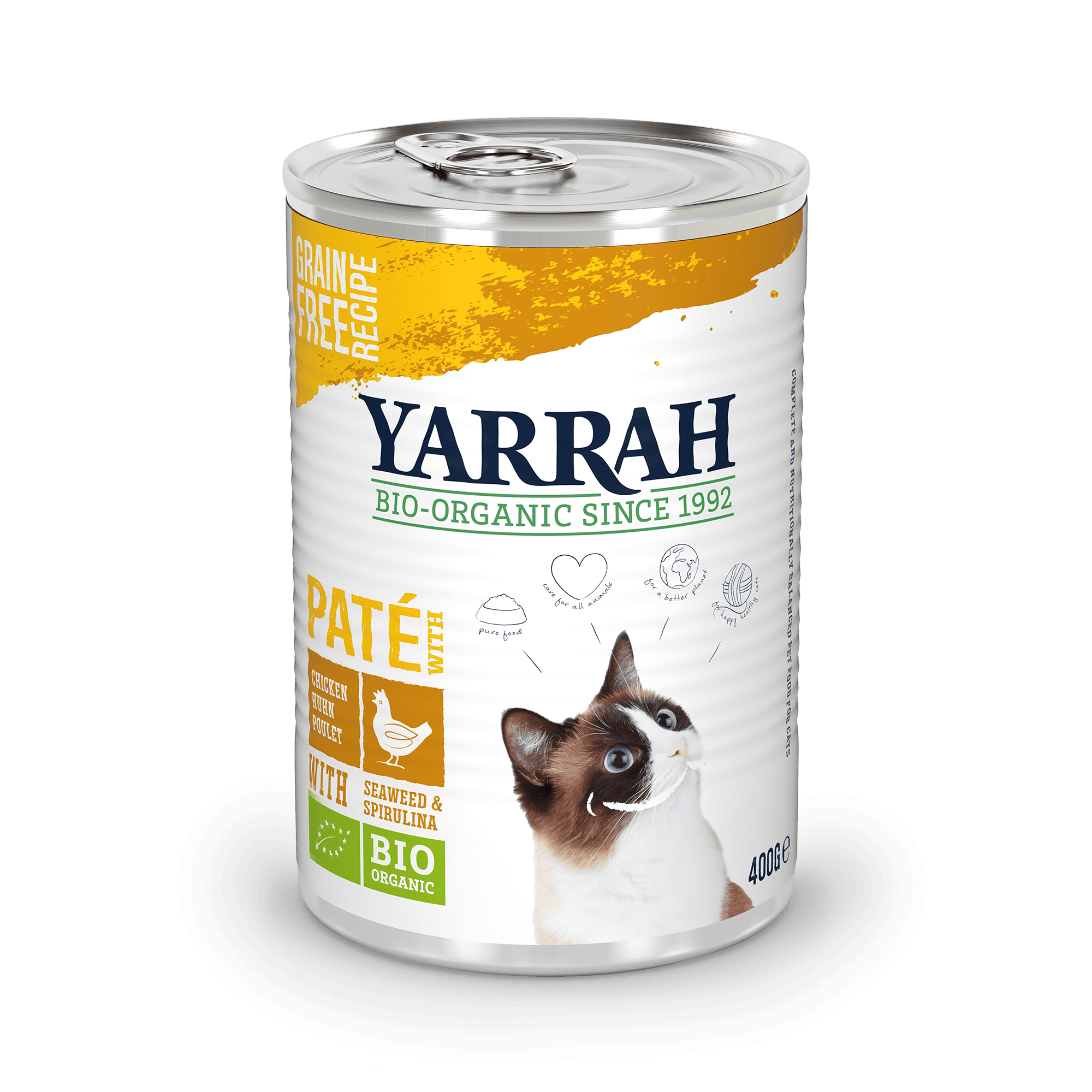 Yarrah - Pâtée Bio Sans Céréales Poulet Chat 400gr