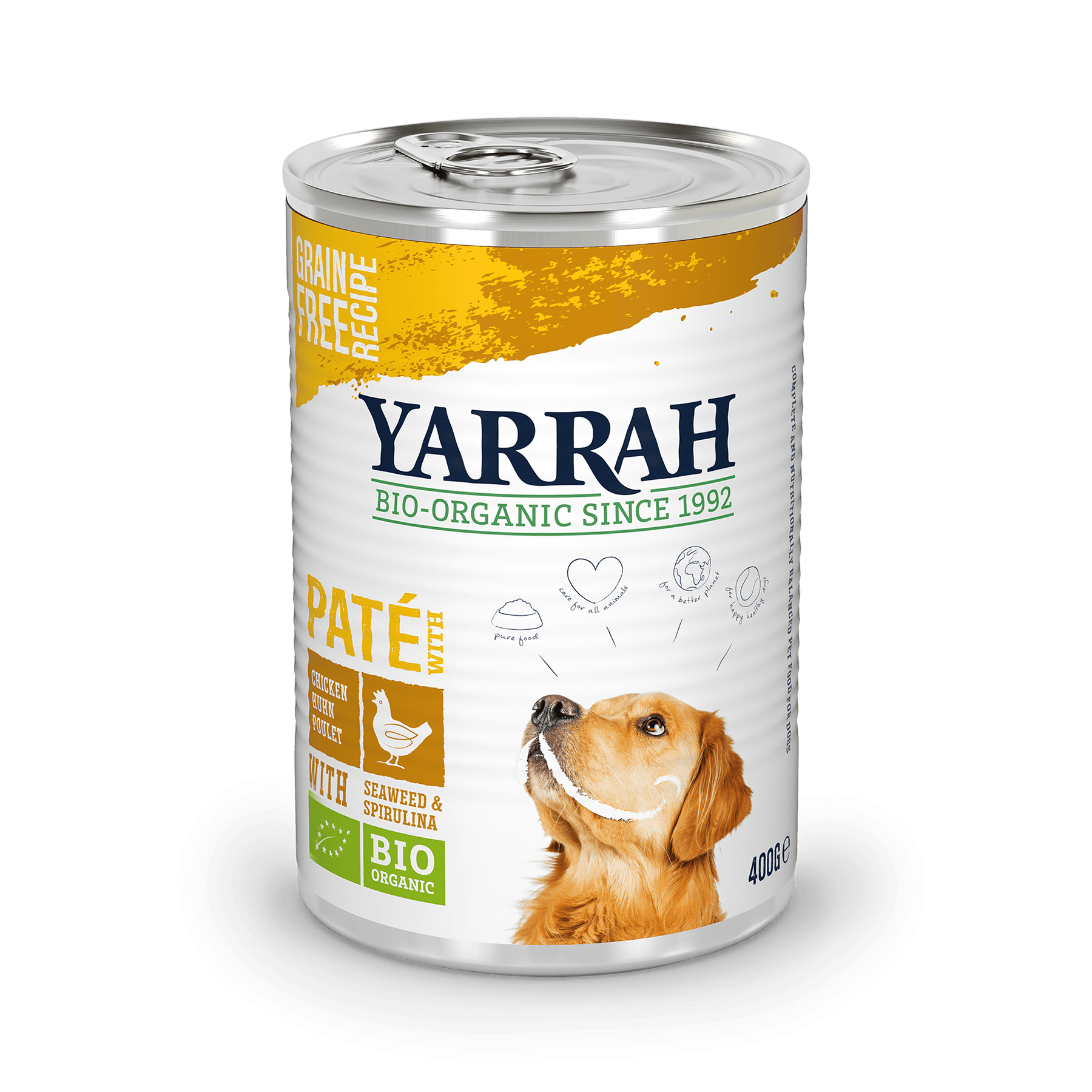 Yarrah - Pâtée Bio Sans Céréales Poulet Chien 400gr