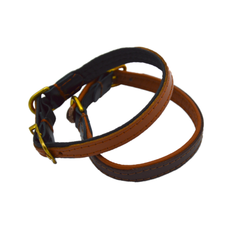 Comme Un Roi - Collier Cuir So Chic Marron / Caramel pour Chat - TU