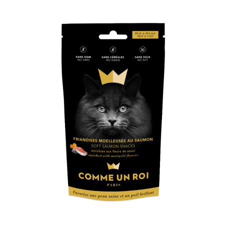 Comme Un Roi - Friandises Saumon pour le Pelage Chat Adulte 50 gr