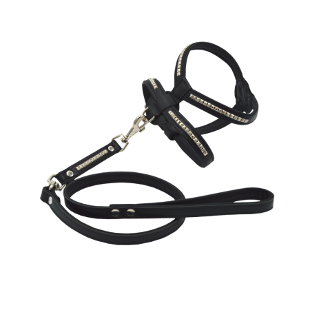 Comme Un Roi - Harnais Bulldog Cuir So Chic Noir pour Chien