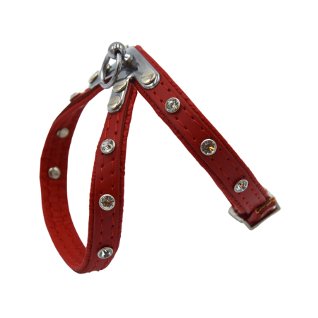 Comme Un Roi - Harnais Cuir So Funky Rouge pour Chien