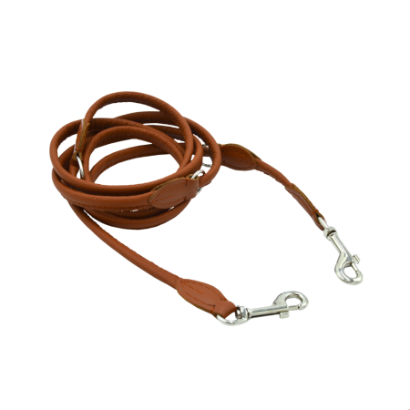 Comme Un Roi - Laisse Cuir Ajustable So Chic Caramel pour Chien ou Chat - TU