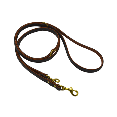 Comme Un Roi - Laisse Cuir Ajustable So Chic Marron / Caramel pour Chien - TU