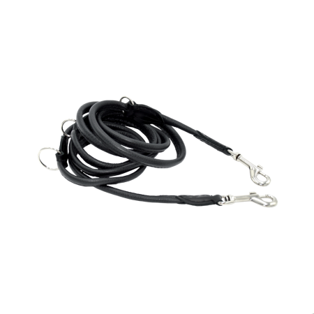 Comme Un Roi - Laisse Cuir Ajustable So Chic Noir pour Chien ou Chat - TU