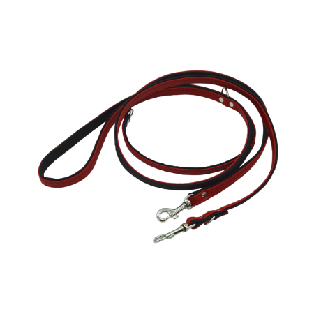 Comme Un Roi - Laisse Cuir Ajustable So Funky Rouge / Noir pour Chien - TU